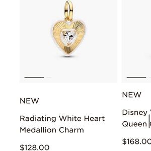 Pandora Gold and Silver Heart Charm